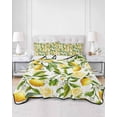 thumbnail image 3 of Lemon Yellow Summer Quilt Set Twin XL Size,Soft Quilted Bedding Set with 2 Pillow Shams,Country Watercolor Floral Leaf Green White Lightweight All Season Bedspread Coverlet for Bedroom 68"x98", 3 of 6