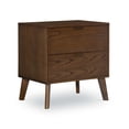 thumbnail image 1 of Linon Moore Nightstand Two Drawers Tapered Legs in Medium Brown Wood, 1 of 20