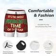 thumbnail image 3 of Yiaed It's The Most Wonderful Time Of The Year Print Mens Swim Trunks Bathing Suit Compression Liner Beach Swim Shorts Swimwear Quick Dry Zipper Pocket No-Chafing Board Short-Small, 3 of 6
