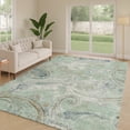 thumbnail image 6 of Addison Rugs Chantille Indoor/Outdoor Transitional Paisley Aqua Machine Washable Rectangle Rug, 9' x 12', 6 of 8
