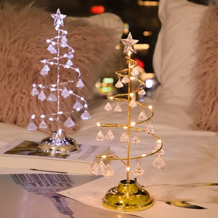 

Poseidon Warm Color Crystal LED Night Light Christmas Tree Decor Lamp Bedroom Ornament