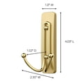 thumbnail image 4 of Wall Hooks Command, tamaño grande, de latón satinado, 2 ganchos dobles, 4 libras, 4 of 9