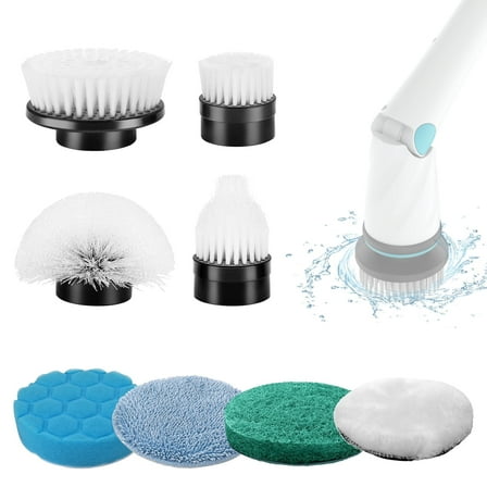Amiluo 8-in-1 Replacement Brush Heads, Applicable to Amiluo External Battery Electric Spin Scrubber (Only A4, A5)