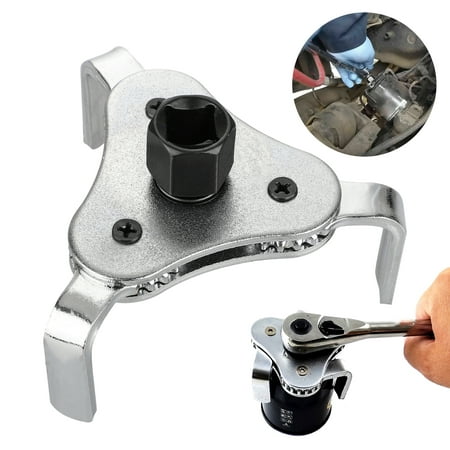 EEEkit Universal Car Tool 3 Jaws 2 Ways Oil Filter Wrench Adjustable Spanner Remover,Special Gear (Best Way To Lift Car For Oil Change)