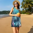thumbnail image 3 of Naloa Cat Underwater Fantasy Print Women's Summer Spring Casual Beach Sundress,Vacation Sleeveless Tank Crewneck Loose Dresses, 3 of 7