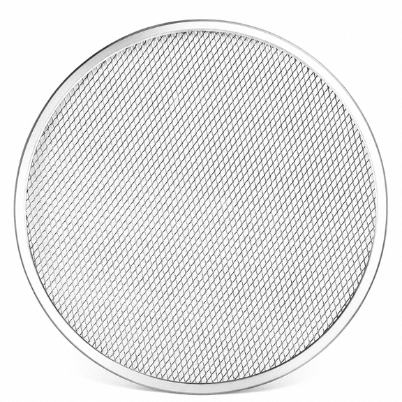 2-pack 16-inch Round Aluminum Pizza Screens, Mesh Baking Trays for Crispy Crust, Lightweight, Hand Wash Only, Silver