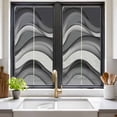 thumbnail image 3 of Black Gray Window Privacy Film Gradient Ocean Wave Modern Abstract Geometric Decorative Glass Window Film UV Blocking Static Cling Non-Adhesive Sticker Covering for Home Door 17.7 x 39.3 inches, 3 of 8