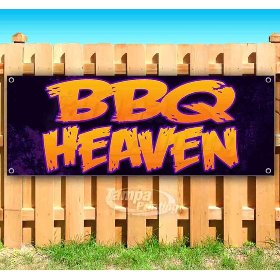 BBQ Heaven 13 oz Vinyl Banner With Metal Grommets