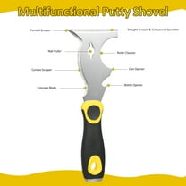Putty 420 Stainless Steel Multifunctional Putty Shovel With Two-Color Anti-Slip Handle, Paint Scraper 10 In 1 Putty Knife Multi-Use Painters Tool, Taping Knife, Paint Scraper Tool