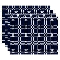 Simply Daisy 18" x 14" O the Fun Geometric Print Placemat, Set of 4