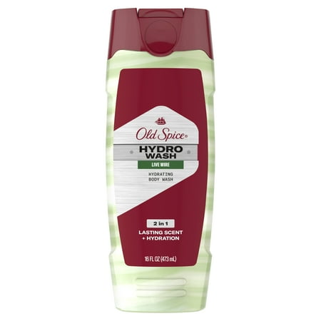 Old Spice Hydro Wash Body Wash for Men Hardest Working Collection Live Wire, 16 oz