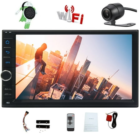Octa-core Car Stereo Android 8.1 Oreo Head Units 7 Inch Capacitive Touch Screen Double 2 Din Car GPS Navigation Radio support Bluetooth OBD2 DVR 4G WIFI 1080P Video Subwoofer Video Out + Backup