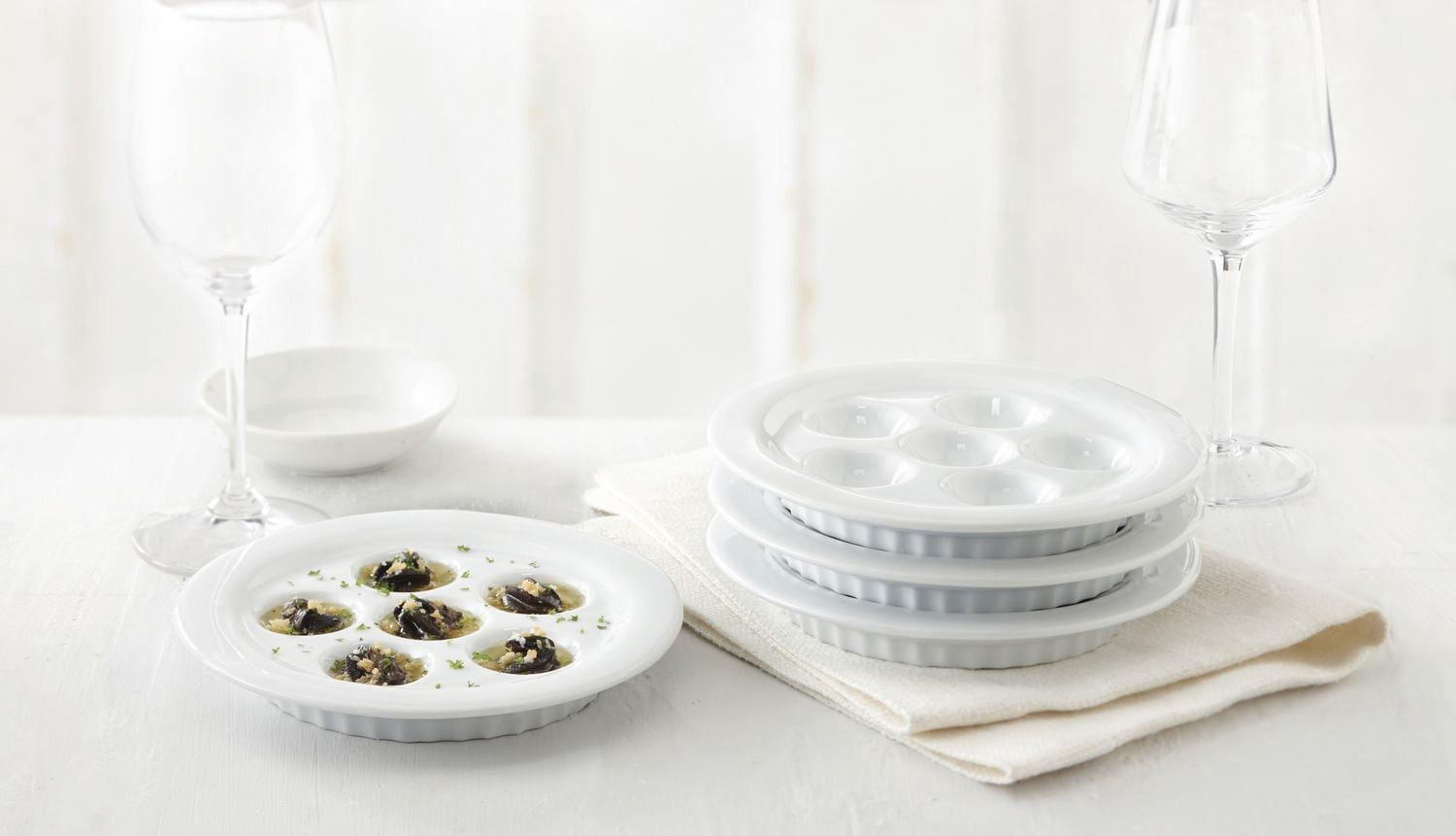 Trudeau Maison Ensemble de 4 assiettes à escargots