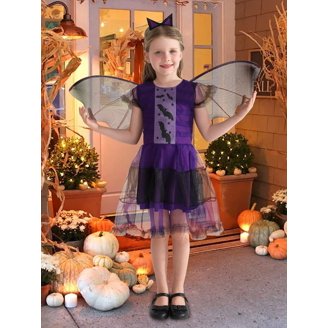 Light Up Witch Costume For Girls - Glow Dress, Hat, Broom & Bag Set | Halloween Dress Up For Ages 3-8 With Flashing Lights