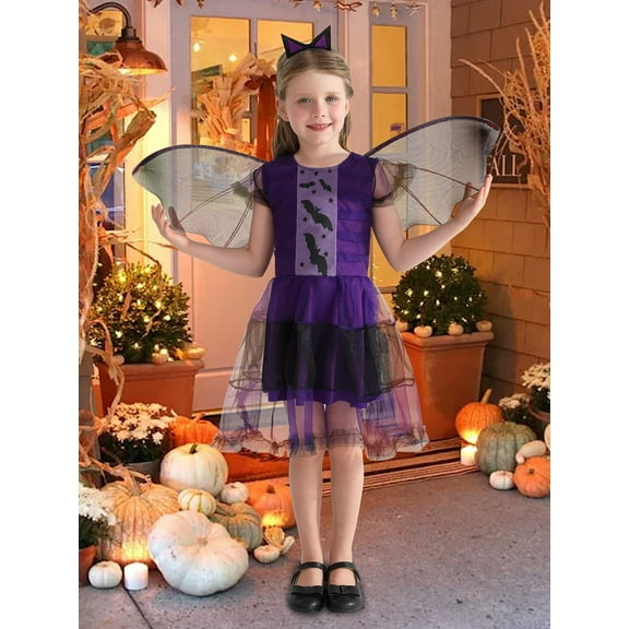 Usaibhir Toddler Girls Witch Costume Kids Wizard Costume for Girls Halloween Costumes Halloween Dress Up For Girls