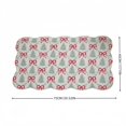 thumbnail image 7 of Christmas Tree and Bow Printed Doormat, Crystal Velvet Festive Entryway Rug, Elegant Scalloped Wavy Edge Floor Mat, Dirt Trapping Indoor Entrance Carpet, Holiday Home Decor(B 29.53in), 7 of 7
