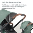 thumbnail image 4 of UPPAbaby Vista V2 Stroller/Convertible Single-to-Double System/Bassinet, Toddler Seat, Bug Shield, Rain Shield, and Storage Bag Included/Gwen (Green Mélange/Carbon Frame/Saddle Leather), 4 of 5