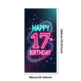 thumbnail image 1 of 17th Birthday Themed Shiny Decorated Backdrop Banner Happy Birthday Party Supplies Photography Props Photo Booth Decorations Celebration Event Party Decor Background, 1 of 4