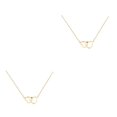 thumbnail image 2 of Sonducket Gargantilla clásica de plata de ley para mujer, collar con colgante de doble corazón, color dorado Oro 2Conjunto, 2 of 6