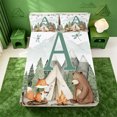 thumbnail image 5 of meiyoeat Boys Camper Bed Sheets For Boys,Green A Alphabet Full Size Sheets,4 Pieces,1 Flat Sheet,1 Fitted Sheet and 2 Pillowcases, 5 of 6