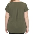 thumbnail image 3 of White Mark Folded Short Sleeve Solid Top (Women's Plus), 3 of 6