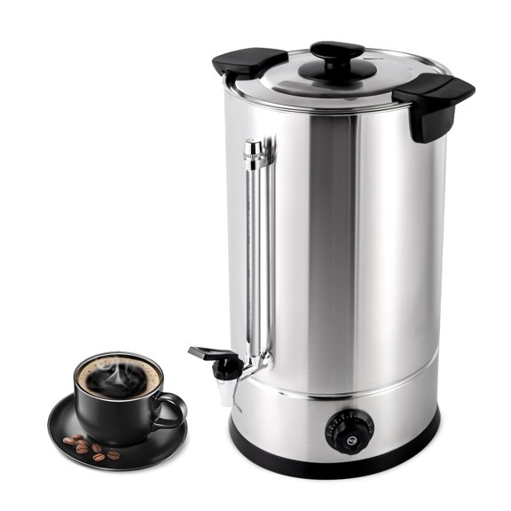 Dwellnix Large Capacity Coffee Urn 15L, Stainless Steel Beverage Warmer with Anti-dry Burn Protection & Adjustable Temperature Control for Parties & Restaurants