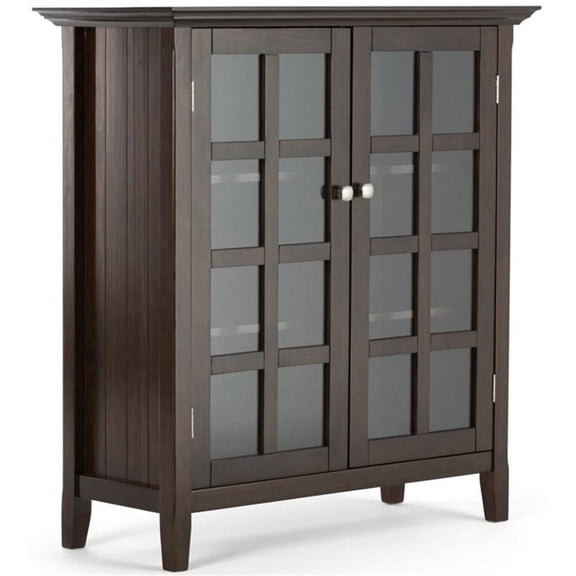 Acadian 39 inch Wide Solid Wood Transitional Storage Cabinet in Brunette Brown