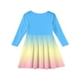thumbnail image 4 of Abcomgle Long Sleeve Dress for Girls 10-12 Casual A-Line Fall Girls T-Shirt Dresses Gradient Crew Neck Girls Skater Dress Summer Swing Dresses for 4-14t Kids 9-10 Years,Light Blue, 4 of 5