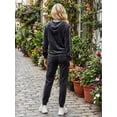 thumbnail image 3 of Conjunto 2 Piezas Hoodie con Cierre y Pants Estilo Casual Chic con Detalle Brillante para Mujer, 3 of 5