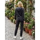 thumbnail image 3 of Conjunto 2 Piezas Hoodie con Cierre y Pants Estilo Casual Chic con Detalle Brillante para Mujer, 3 of 5