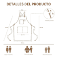 thumbnail image 3 of 2pc Mandil Delantal Cocina Chef Delantal Multiusos Ajustable Xtellar negro, 3 of 3