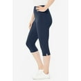 thumbnail image 3 of Woman Within Plus Size Stretch-Cotton Knit Pull-On Capri Leggings, 3 of 5