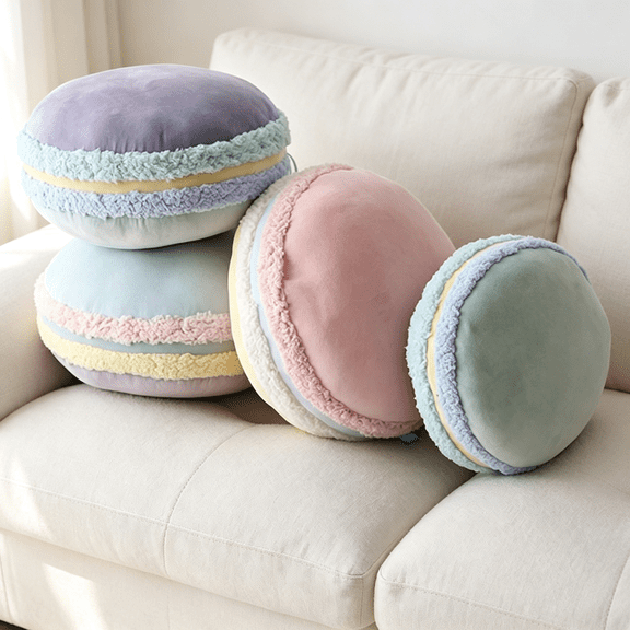 Round Plush Throw Pillow, Soft Cushion for Bedroom Car Room Decoration, Versatile Cozy Accent for Sofa Bed Chair Office 13 Inch Blue