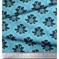 thumbnail image 3 of Soimoi Velvet Fabric Ogee Damask Print Sewing Fabric Yard 58 Inch Wide, 3 of 5