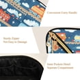 thumbnail image 5 of FORMRS Makeup Bag Travel Cosmetic Organizer for Women Fold Flat Zipper Pouch with Handle, Blue Cute Train Pattern, 5 of 8