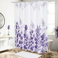thumbnail image 2 of Purple Eucalyptus Shower Curtain, Plant Leaves Fabric Cloth Shower Curtains for Rustic Vintage Bathroom Decor, Modern Chic Botanical Shower Curtain, 72x72, 2 of 6
