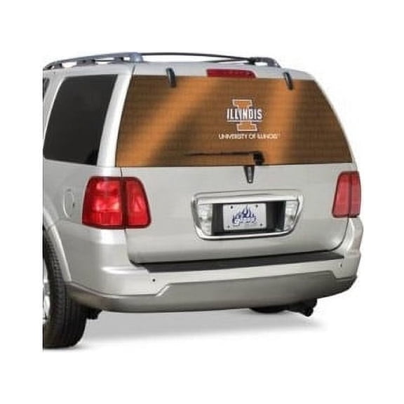 Illinois Fighting Illini Official NCAA 66 inch  x 24 inch  Rear Window Film by Glass Tatz
