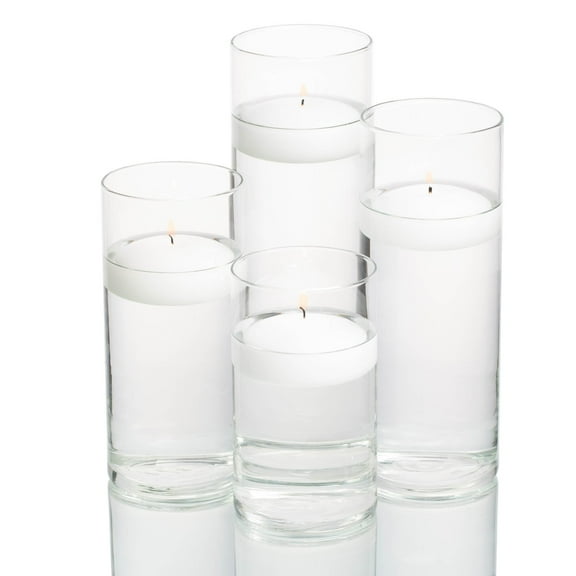 Richland Floating Candles White & Eastland Cylinder Holders Set of 4