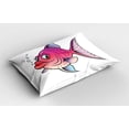 thumbnail image 2 of Ambesonne Fish Pillow Sham 2 Pack, Cartoon Female Goldfish, 30"x20", Hot Pink Fuchsia Purple, 2 of 3