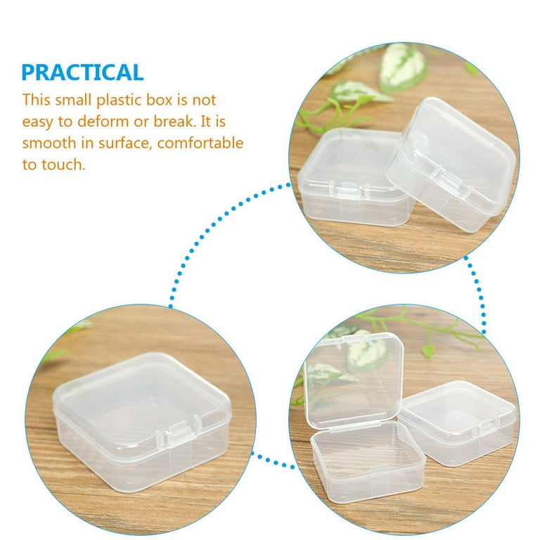 Transparent Plastic Square Storage Box With Cover (5.5x5.5cm) 12 Pieces