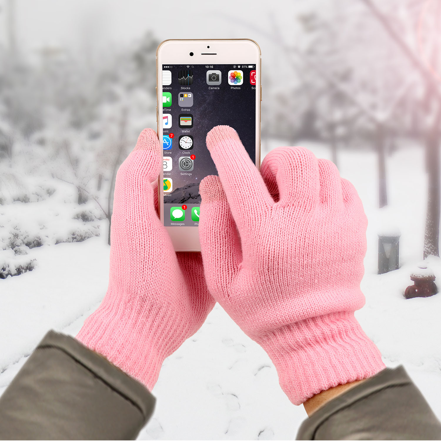 GPCT - The Touch Glove - Unisex Touch Screen Winter Gloves for Smartphones and Tablets (Pink 
