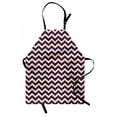 thumbnail image 1 of Navy Apron Zigzag Striped Design in Modern Colors with Art Fashion Chevron Lines Pattern, Unisex Kitchen Bib Apron with Adjustable Neck for Cooking Baking Gardening, Purple Tan Red, by Ambesonne, 1 of 3