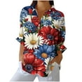 thumbnail image 2 of Long Sleeve Shirts for Women 4Th of July Shirts Patriotic Usa T Shirt Loose Fit American Flag Shirt Button Up Trendy Collared Blouses Summer Tunic Tops Last Order Placed By Me, 2 of 4