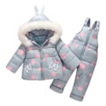 thumbnail image 2 of Hicidod Girls Snow Suit Winter Thicken Warm Toddler Snow Pants And Jacket Windproof Waterproof Kids Snowsuit, 2 of 4