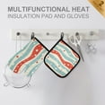 thumbnail image 4 of Yayeee Oven Mitts and Pot Holder Set of 2 Heat Resistant Kitchen Gloves Baking Hot Pad, Light Blue Pattern, 4 of 5