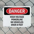 thumbnail image 4 of High Voltage Powerline No Vehicles Over 8 Feet OSHA Danger Aluminum Sign 10 Inch x 7 Inch - 10 Pack, 4 of 8