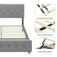 thumbnail image 5 of Zzistar Wood Bed Frame with Type-C & USB Ports, Adult Upholstered Platform Bed Frame with Adjustable Headboard, Full Size, 5 of 9