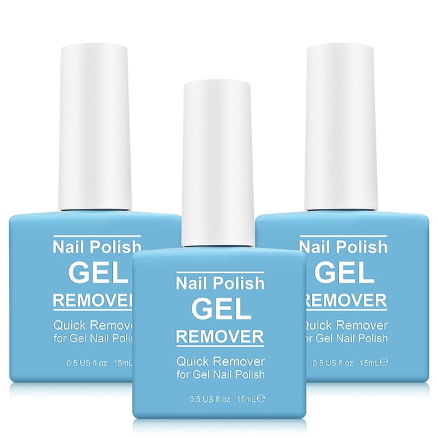 Removedor de esmalte en gel para uñas, paquete de 3 unidades, rápido y fácil, 15 ml