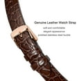 thumbnail image 4 of Brown Round Grain Leather Strap, Leather Strap, Soft Replacement Strap with Polished Buckle, 14mm, 4 of 5