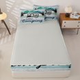 thumbnail image 4 of Manfei Kawaii Camper Zipper Full Size Comforter Sets with Fitted Sheet and 2 Pillowcases,Cute Adventure Car Zipper Bedding Set,Light Blue White,Reversible, 4 of 7